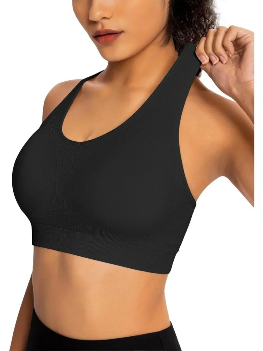 Padded Racerback Sports Bra for Women - Breathable Medium Support Yoga Gym